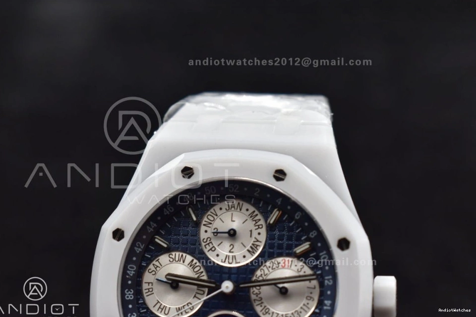 A Bracelet Oak 1052 26579cb Royal APSF Best on Ceramic White SmoothTexture Edition Ceramic Calendar Perpetual 0929